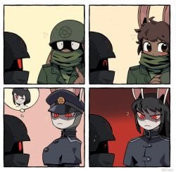 angry furry hat joke military_hat military_uniform mr_plagu3 one_eye_closed original red_eyes scar_across_eye sfw sweatdrop tagme white_fur