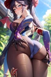 ai_generated big_breasts breasts genshin_impact mona_(genshin_impact) mona_ass sexy_pose