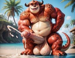 (rumble) 1boy 1male ai_generated anthro balls bara beach big_balls big_cock big_dick big_muscles big_penis booster_rex brown_eyes cock cum cumming cumshot daddy dick erect_nipples erect_penis erection gay horns huge_balls huge_cock huge_cock huge_muscles huge_nipples looking_at_viewer male male_only masturbating masturbation monster muscles muscular muscular_anthro muscular_male nipples penis red_body red_skin rumble_(film) steve sweating veiny_penis yaoi yiff