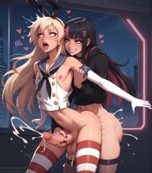 2boys ahe_gao ai_generated anal anal_insertion anal_sex black_nails blonde_hair crossdressing cum cum_in_ass cum_inside cumming_from_anal_sex cumming_together cumming_while_penetrated cumming_while_penetrating femboy femboy_on_femboy feminine_male fishnets flat_chest gay gay_sex goth goth_boy goth_femboy gothic grabbing_penis hoodie kantai_collection male male_only male_penetrated male_penetrating_male masturbating_while_penetrated nipples orgasm orgasm_face penis puffyart shimakaze_(kantai_collection) thighhighs trap yaoi