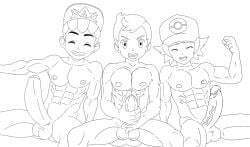 gay hilbert_(pokemon) hop_(pokemon) huge_balls huge_cock muscles muscular_male pokemon pokemon_bw pokemon_ss sitting sketch threesome twink victor_(pokemon)