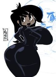 1girls adult_swim alternate_breast_size artist_name artist_signature big_ass big_breasts big_butt black_hair bubble_ass bubble_butt emma_fairfax female huge_breasts long_hair looking_back melinda_(unicorn:_warriors_eternal) monugi_doodles_(artist) thick_thighs unicorn:_warriors_eternal voluptuous voluptuous_female wide_hips