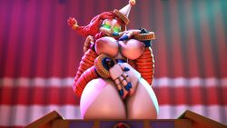 1girls 3d animatronic areolae ball_joints big_breasts bowtie box braid braided_hair breasts clown clown_girl clown_nose eyeshadow five_nights_at_freddy&#039;s five_nights_at_freddy&#039;s:_secret_of_the_mimic from_below functionally_nude green_eyes headwear hoodiesfm huge_breasts jack-in-the-box jack_in_the_box_(toy) jackie_(fnaf) jackie_(mishuuyu) joints makeup nipples nude open_mouth party_hat poster presenting red_hair red_nose robot robot_girl robot_joints sfm shoulder_pads smile solo tagme the_mimic_(fnaf) tied_hair twintails vagina white_skin