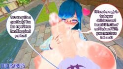 3d angel big_areola big_areolae big_breasts big_cock big_penis breasts censored cocusan925 cum dirty_talk female female_focus futa_on_female futanari glasses penis precum size_talk text