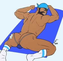 archie_(pokemon) ass_focus ass_up barodityarts hole_(anatomy) jockstrap jockstrap_only male male_only pokemon pokemon_rse showing_ass showing_off_ass solo solo_male spread_anus spread_ass spread_legs underwear