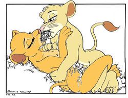 anthro cub disney dr_moreau feline female lion lioness male nala saliva straight the_lion_king young