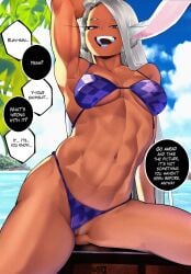 1girls 1other 2025 ambiguous_gender animal_ears animal_humanoid arm_up armpits artist_name ass beach belly_button bikini bikini_aside blue_bikini blue_clothing breasts censored censored_pussy clauschristmas2 clothed clothed_female clothing cowboy_shot dark-skinned_female dark_skin dialogue duo duo_focus english_text female female_focus front_view genitals hair hi_res humanoid legs_apart long_hair medium_breasts miruko mosaic_censoring muscular muscular_arms muscular_female my_hero_academia navel offscreen_character one_arm_up open_mouth outdoors partially_clothed pose posing pussy rabbit_ears rabbit_humanoid raised_arm red_eyes signature sitting smile smiling solo_focus speech_bubble stomach teeth text thighs triceps vagina very_long_hair white_hair