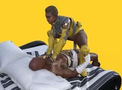 3d 3d_(artwork) 3d_model african african_female corre1310 cum cum_in_pussy cum_inside cyrax cyrax_(new_era) dark-skinned_female dark-skinned_male dark_skin ebony female female_on_top female_penetrated geras heterosexual male male/female male_penetrating male_penetrating_female melanin mortal_kombat mortal_kombat_1_(2023) netherrealm_studios short_hair straight straight_sex yellow_background