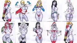 2025 9girls black_cat_(marvel) carlos_braga coffin_comics dc_comics deviantart deviantart_link diana_prince dynamite_comics felicia_hardy female_only harleen_quinzel harley_quinn instagram_link kara_danvers kara_zor-el karen_starr lady_death marvel multiple_girls pamela_isley poison_ivy power_girl supergirl superheroine vampirella villainess white_rabbit_(dc) wonder_woman