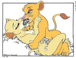 anthro cub disney dr_moreau feline female lion lioness male nala saliva straight the_lion_king young