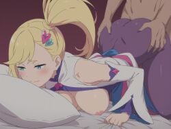 ai_generated ass ass_focus ass_grab ass_up big_ass big_breasts blonde_hair blue_eyes faceless_male large_ass minerva_(re:zero) ponytail re:zero_kara_hajimeru_isekai_seikatsu vagina vaginal_penetration vaginal_sex