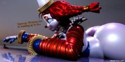 1boy 1boy1girl 1girls 3d 3d_model animatronic animatronic_female ass ass_up big_breasts bowtie braid braided_hair breasts clothed clown clown_girl clown_makeup clown_nose curvy curvy_figure dialogue eyeliner face_down_ass_up five_nights_at_freddy's five_nights_at_freddy's:_secret_of_the_mimic giant_ass giant_breasts giantess glitchtrap green_eyes headwear huge_breasts jack_in_the_box_(toy) jackie_(fnaf) jackie_(mishuuyu) microskirt party_hat red_hair robot robot_girl shirt short_skirt skirt solo the_mimic_(fnaf) tutu twintails white_skin william_afton