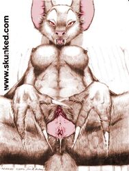 anus bat breasts claws clitoral_hood clitoris close-up fangs female james_m_hardiman labia looking_at_viewer nude plump_labia pussy pussy_juice solo spread_pussy spreading urethra