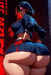 ai_generated big_ass big_breasts female female_only fiveai_(artist) huge_ass kill_la_kill looking_at_viewer matoi_ryuuko miniskirt thick_thighs