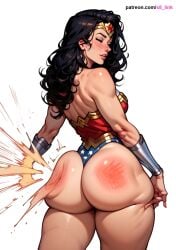 ai-created ai_generated amazon artist_name ass ass_focus ass_grab ass_support back bare_shoulders black_hair blush breasts bubble_butt circlet closed_eyes clothing crown curvaceous dc dc_comics diana_prince female female_only from_behind headwear huge_ass justice_league large_ass large_breasts leotard light-skinned_female lips lipstick long_hair looking_at_viewer looking_back makeup muscular_female parted_lips s8link shiny shiny_skin simple_background slap_mark smile solo spanking superheroine tagme thick_thighs thighs tiara white_background wide_hips wonder_woman wonder_woman_(series)