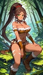 1female 1girl 1girls 1woman ai_generated big_breasts black_hair black_hair_female ear_piercing ear_piercings ear_ring ear_rings earring earrings female female_focus forehead_gem forehead_jewel forest forest_background gem_on_forehead green_eyes green_eyes_female jewel_on_forehead jungle jungle_background large_breasts league_of_legends long_hair long_hair_female nidalee ponytail ponytail_female rank19 riot_games shiny shiny_breasts shiny_skin skimpy skimpy_clothes skimpy_costume skimpy_outfit skimpy_underwear solo solo_female solo_focus tooth_necklace tribal_markings tribal_tattoo tribal_tattoos