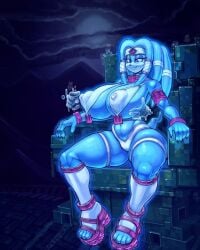 2024 2d barely_clothed big_breasts blue_body blue_eyes disembodied_hand echidna ghost ghost_girl mobian mobian_(species) mobian_echidna night night_sky sega snao sonic_(series) sonic_adventure sonic_the_hedgehog_(series) tagme thick_thighs tikal_the_echidna