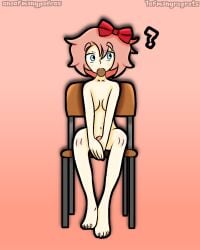 1girls 1ofmanyregrets blue_eyes bow doki_doki_literature_club hairbow hairbow red_bow red_hair_bow red_hairbow sayori_(doki_doki_literature_club) strawberry_blonde_hair
