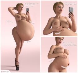 2girls 3d belly big_belly big_breasts blonde_hair breasts comic cruel_pred dialogue digestion english english_text female female_only female_pred forced hand_on_belly high_heels large_breasts light-skinned_female light_skin lipstick makeup nipples phone platform_heels puffy_nipples rape same_size_vore short_hair smartphone stomach_noises sunnycgi text unwilling_prey unwilling_vore vore yuri