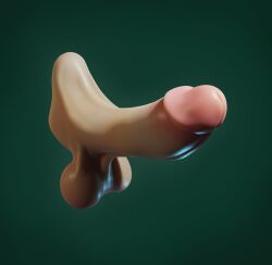 3d balls big_penis blender huge_cock male penis realistic render testicles