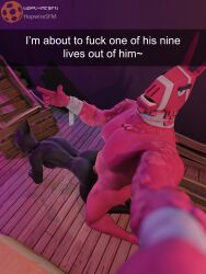 anal anal_sex azuki_(fortnite) closed_eyes feline fortnite fortnite:_battle_royale gay hopwiresfm_(artist) llama lt._john_llama male male_only muscular selfie