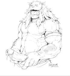 abs bara big_penis hairy_arms horde_(warcraft) leaking line_art male male_only manly masturbation muscular_male orc orc_male pecs penis pierced_penis precum prince_albert_piercing pubic_hair raymond158 rehgar_earthfury sketch solo solo_male stiffy veiny_penis warcraft white_background world_of_warcraft