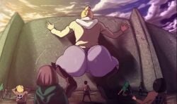 3girls 6+boys animated annie_leonhardt armin_arlert ass attack_on_titan big_ass big_butt black_hair blonde_hair bubble_ass bubble_butt clapping crouching d-art dat_ass eren_jaeger female giant giantess huge_ass huge_butt large_ass larger_female male meme mikasa_ackerman multiple_boys multiple_girls outdoors shingeki_no_kyojin shockwave_(verb) shockwaves shorter_than_10_seconds shorter_than_30_seconds size_difference smaller_female smaller_male sound squatting thick thighs twerking video yellow_hair