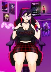 big_breasts female gamer_girl goth_girl kozydrex kozydrex purple_eyes thick_thighs trixie_kozydrex