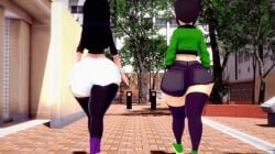 2girls 3d animated ass avatar_the_last_airbender big_ass big_butt crossover edit female female_only huge_ass smooth_skin tagme the_incredibles toph_bei_fong unski113d violet_part