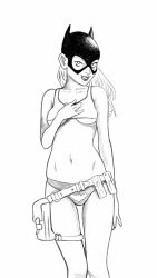 1girls barbara_gordon batgirl batman_(series) bounder burnside crop_top dc dc_comics female female_only panties solo underwear