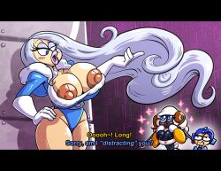 big_breasts female hourglass_figure huge_breasts hyper_breasts ice_man mega_man mega_man(classic) mega_man_(character) mega_man_10 multiple_girls naked naked_female nipple_bulge nipple_slip nipples nipples_visible_through_clothing nude nude_female rule_63 sachasketchy sheep_man yuri