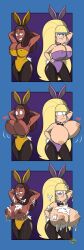 blonde_hair bowtie breasts_out breasts_popping_out brown_areola brown_hair brown_nipples bunny_costume bunnysuit cartoon_network crossover cum_on_body cum_on_breasts cum_on_face cum_on_hair dark-skinned_female disgusted disney disney_xd dripping_cum gigantic_breasts gravity_falls hand_behind_head hand_on_hip hands_behind_head hoop_earrings huge_breasts ilpanza indian large_breasts light-skinned_female milf motion_lines multiple_panels nip_slip nipple_bulge nipple_outline nipple_slip nipples pacifica_northwest panels popping_out priyanka_maheswaran steven_universe straight_hair surprised surprised_expression tan_areola tan_nipples unaligned_breasts visible_areolae wardrobe_malfunction