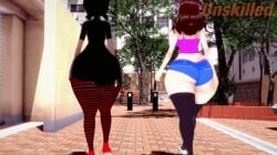 2girls 3d animated artist_request big_ass big_breasts big_butt blizzard_entertainment d.va edit female female_only hotel_transylvania hourglass_figure huge_ass huge_breasts hyper_ass mavis_dracula overwatch sony_pictures_animation tagme