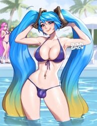 2futas armpits arms_up artist_name balls_in_panties balls_under_clothes big_breasts bikini bikini_bottom bikini_top blue_eyes blue_hair blush blushypixy blushyspicy breast_size_difference bulge bulge_through_clothing clothed clothing crying_with_eyes_open edit eyebrows_visible_through_hair eyelashes_visible_through_hair flaccid flaccid_penis foreskin futa_only futanari gradient_hair hair_down happy_trail human hyperfapper_(editor) league_of_legends licking_lips light-skinned_futanari light_skin long_hair looking_at_viewer mostly_nude musical_note_piercing partially_submerged penis_bulge penis_in_panties penis_under_clothes pink_hair pool poolside pubic_hair riot_games sandals seraphine_(league_of_legends) shaved_armpit showing_off small_breast_angst small_breasts small_penis small_penis_futa smile solo_focus sona_buvelle standing swimsuit tearing_up thick_thighs third-party_edit toned_futa tongue_out twin_braids twintails uncircumcised uncut unretracted_foreskin very_long_hair water wet_swimsuit