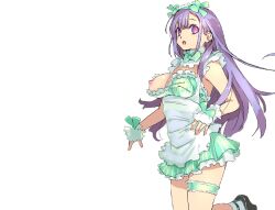 1girls big_breasts bikini_armor_explorers breasts cute dress petite purple_hair standing stockings transparent_background