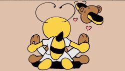 ambiguous_gender ambiguous_penetration antennae bear bee big_penis brown_fur dezmine21 donut penile_penetration penis sex tagme
