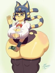 2022 animal_crossing ankha ankha_simpson_(user3345) big_breasts breasts cleavage female nintendo tagme thick_thighs thighs user3345 wide_hips