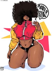 afro dark-skinned_female fullmetaljack selfie thick_thighs