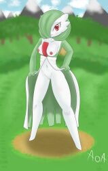 1girls alt_of_alt background breasts female gardevoir humanoid looking_at_viewer nipples pokémon_(species) pokemon pokemon_(species) pussy solo