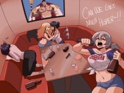 !! 1boy 4girls abs alcohol ankle_socks anklehighs beard big_breasts black_hair blonde_hair blush bra breasts cheating closed_eyes clothed clothing crack_ship crossover cute dress drink drinking drunk edward_newgate female gray_hair hayase_nagatoro hi_res high_resolution highres horny horny_female karaoke karaoke_room kissing kitagawa_marin komi-san_wa_komyushou_desu komi_can't_communicate komi_shouko long_hair looking_at_another looking_at_viewer looking_down looking_pleasured looking_up male meme microphone multiple_girls muscular muscular_male no_bra on_all_fours one_piece open_clothes open_mouth please_don't_bully_me,_nagatoro puking ring scars shorts singing smaller_female socks sono_bisque_doll_wa_koi_wo_suru striped striped_bra striped_clothing striped_shirt stripping sweat text the_one_piece_is_real tinafate1 uzaki-chan_wa_asobitai! uzaki_hana weapon white_socks wholesome yellow_hair yuri