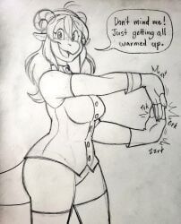 anthro big_breasts breasts clothed clothing dialogue english_text female line_art scalie skwrlwrld speech_bubble tagme tessa_(skwrlwrld) text