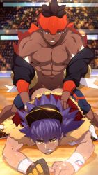 anal anal_sex dark-skinned_male gay leon_(pokemon) male/male mazjojo muscular_male pokemon pokemon_ss pubic_hair raihan_(pokemon) tagme