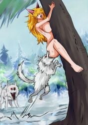 animal bite female female_focus one_piece sadi-chan sadi_(one_piece) takebuchi wolf