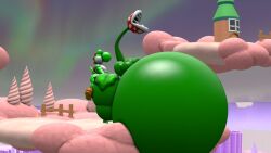 1boy 1girls ass big_breasts big_butt big_thighs breasts chubby cumflation dinosaur green_skin green_yoshi huge_ass hyper hyper_belly kennythebobcat mario_(series) nintendo orange_shoes piranha_plant plant plantie red_shell source_filmmaker tagme thick_thighs thighs yoshi