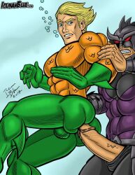 2boys abs aquaman aquaman_(series) arthur_curry artist_signature balls_outline big_penis blonde_hair blue_eyes boner dc dc_comics feet_out_of_frame fucked_from_behind gay gay_domination gay_incest gay_sex gloves hard_on icemanblue imminent_anal imminent_penetration incest male male_only ocean_master orm_marius pants_down pecs penetration_through_clothes penis_out red_eyes retracted_foreskin underwater veiny_penis