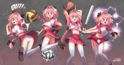 astolfo_(fate) ballbusting brown_loafers cbt cock_and_ball_torture crossdressing cute fate_(series) femboy loafers pain peeape pink_eyes pink_hair school_uniform socks sport tagme thigh_socks thighhighs trap white_legwear white_socks