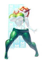 1girls big_breasts female mario_(series) noonun permanent_smile piranha_plant sunglasses sunnification transformation