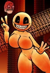 1girls 2d curvaceous curvy curvy_female curvy_figure emoji emoji_(race) female_focus female_only fnf fnf_mods friday_night_crunchin friday_night_funkin friday_night_funkin_mod ifu_(friday_night_crunchin) ifunny nude_female peace_sign scared serdie sharp_teeth smiley_face smiling tagme thick_ass thick_hips thick_legs thick_thighs trolljak yellow-skinned_female yellow_skin