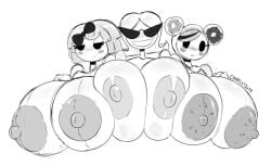 3girls areolae big_breasts breast_squeeze breasts crumbs_sugar_cookie donutella_(tokidoki) female huge_breasts hyper_breasts knick_knack lalaloopsy multiple_girls nipples sunny_miami tasteofchoklit