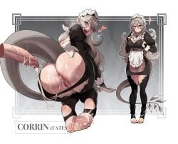 1boy 1girls after_anal after_sex alternate_costume anus_focus apron ass ass_focus bare_thighs barefoot big_ass big_breasts big_butt bite_mark_on_penis black_nails black_panties black_underwear breasts cleavage corrin_(fire_emblem) corrin_(fire_emblem)_(female) creampie cum cum_in_ass cum_inside cum_on_feet dat_ass disembodied_penis dragon_girl feet female fire_emblem fire_emblem_fates fully_clothed hairband highres inner_thighs large_ass large_breasts light-skinned_female light-skinned_male light_skin long_hair maid maid_apron maid_headdress maid_uniform male monster_girl nail_polish nintendo panties pointy_ears pussy pussy_focus red_eyes see-through sharp_teeth smile solo_focus spank_marks spanking tail thiccwithaq thick_thighs thighhighs thighs thong underwear very_long_hair wavy_hair white_hair